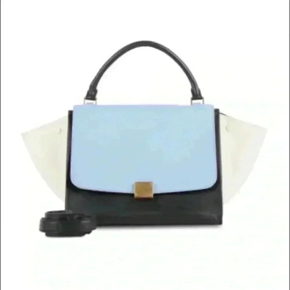 Celine Handbags - Celine Colorblock Leather Top Handle Bag Authentic
